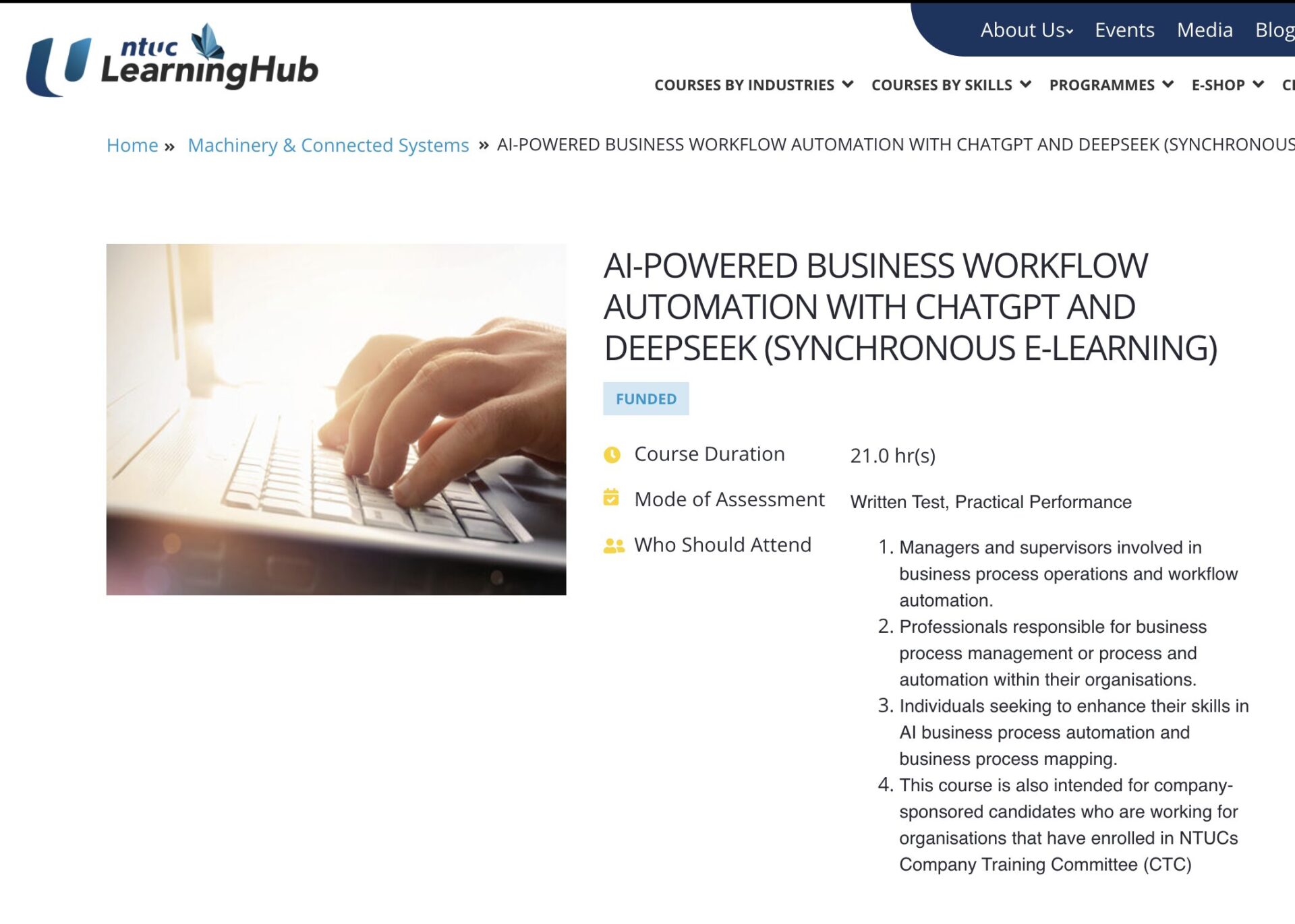 NTUC LearningHub — Digital Workplace: Business Process and Workflow Automation course NTUC LearningHub's Digital Workplace: Business Process and Workflow Automation course banner