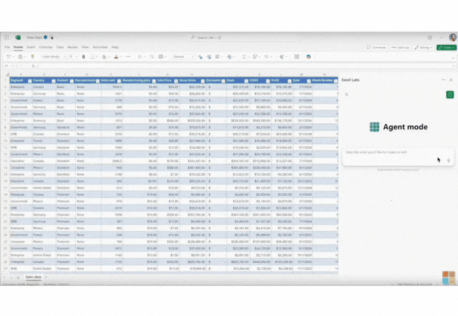 How Microsoft Agent Mode in Excel Automates Data Analysis | Heicoders Academy Singapore Animated GIF showing Microsoft Agent Mode in Excel automatically cleaning data, generating charts, and summarising insights — illustrating how AI agents enhance productivity for Singapore professionals.
