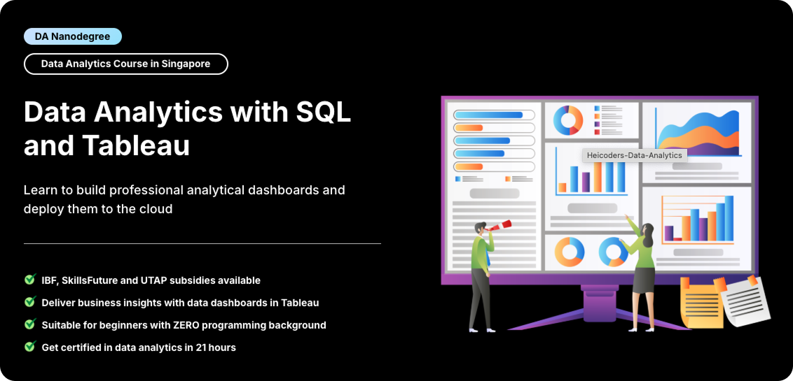 da100 Data Analytics Course Singapore with SQL and Tableau