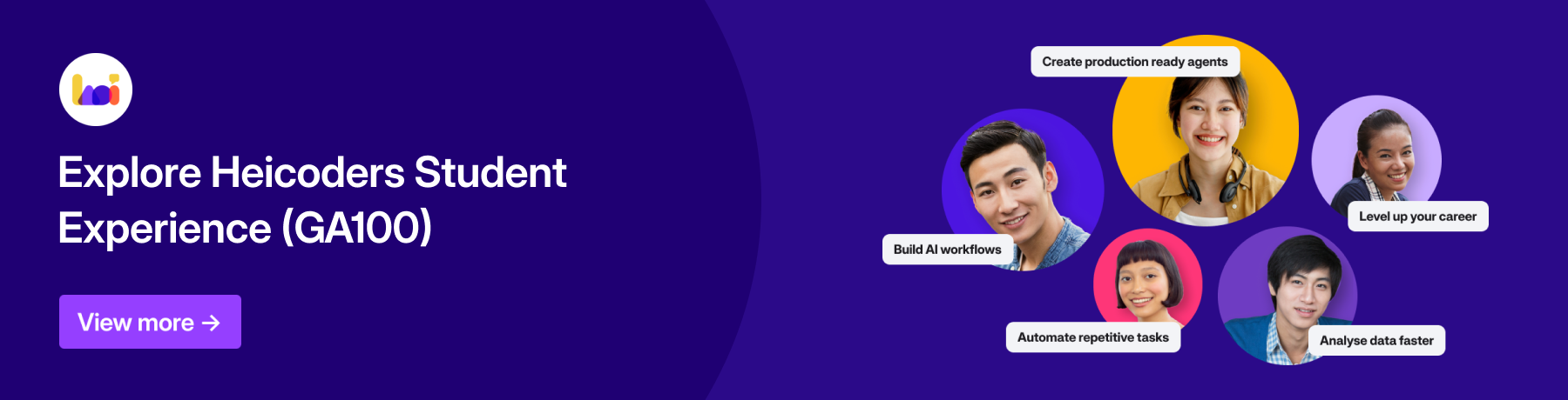 A collage of pictures of Heicoders Academy's Generative AI being held in Singapore