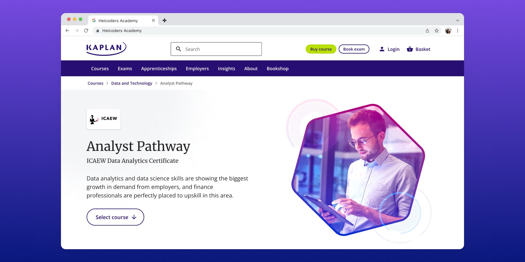 Kaplan Analyst Pathway ICAEW Data Analytics Certificate Singapore - finance professionals upskilling in data analytics
