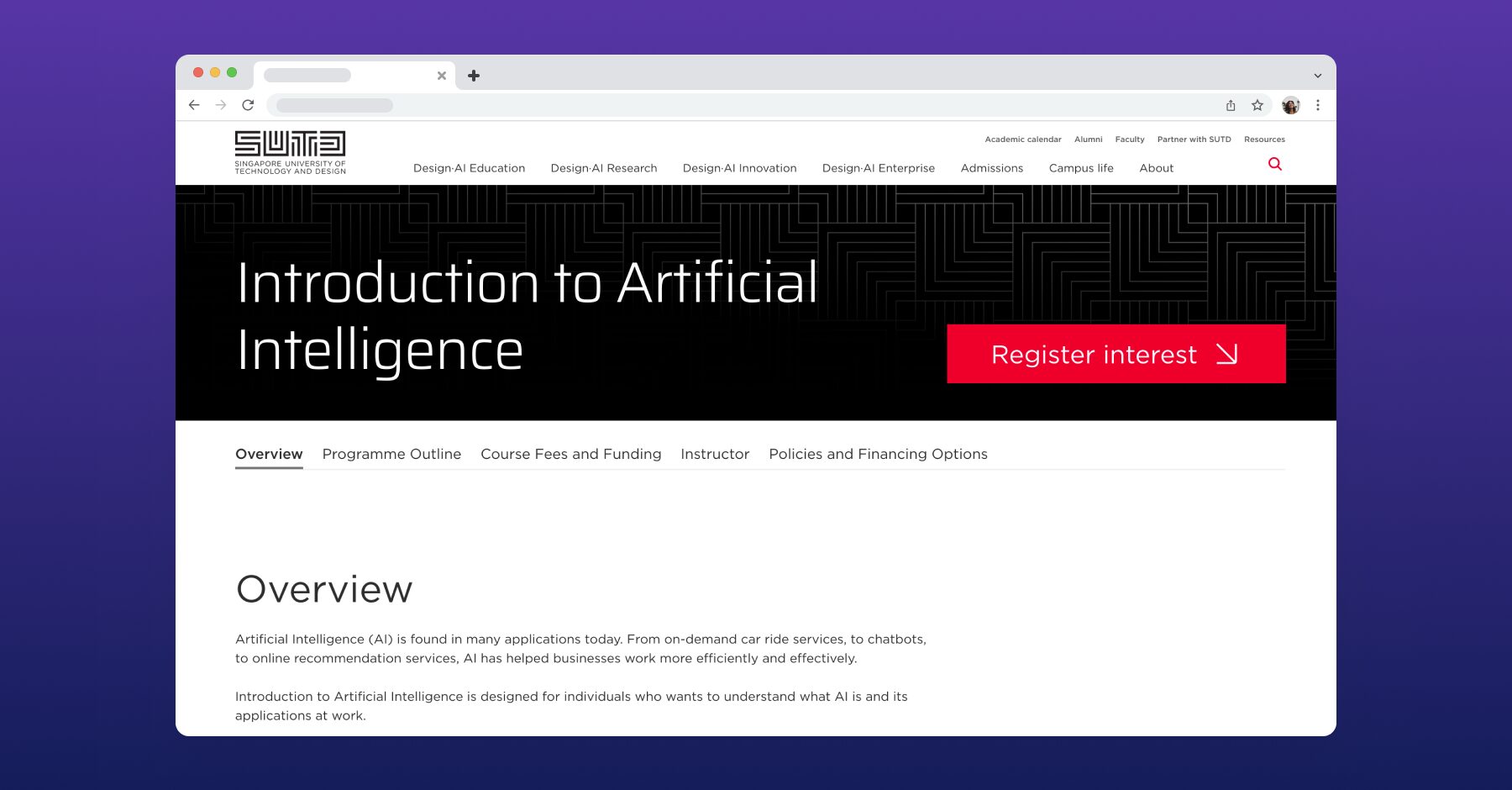 sutd-introduction-artificial-intelligence-singapore-2026 SUTD Introduction to Artificial Intelligence course Singapore - design-centric AI training for business leaders and non-technical professionals