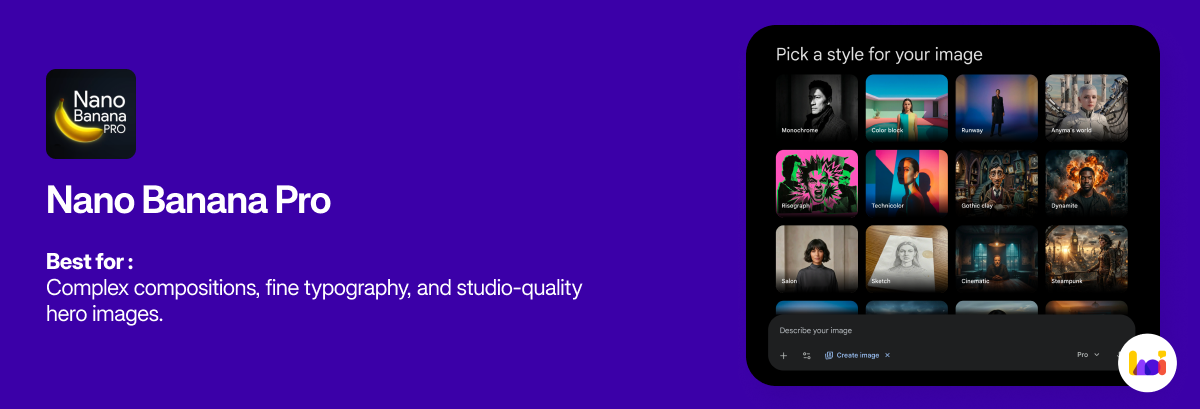 A highly detailed, studio-quality hero image generated by Nano Banana Pro, demonstrating its precision and complex composition capabilities.