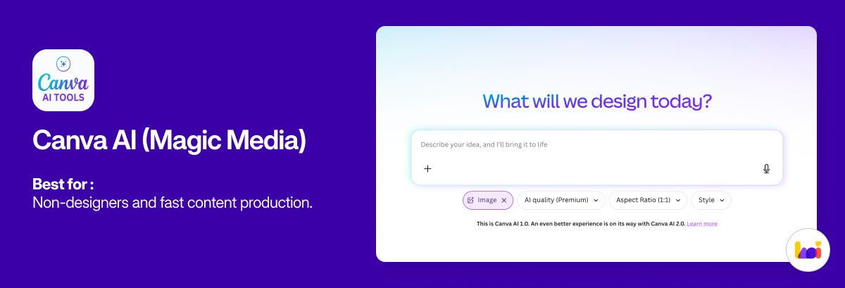 A social media graphic created using Canva AI Magic Media, showing how non-designers can quickly produce visual content.