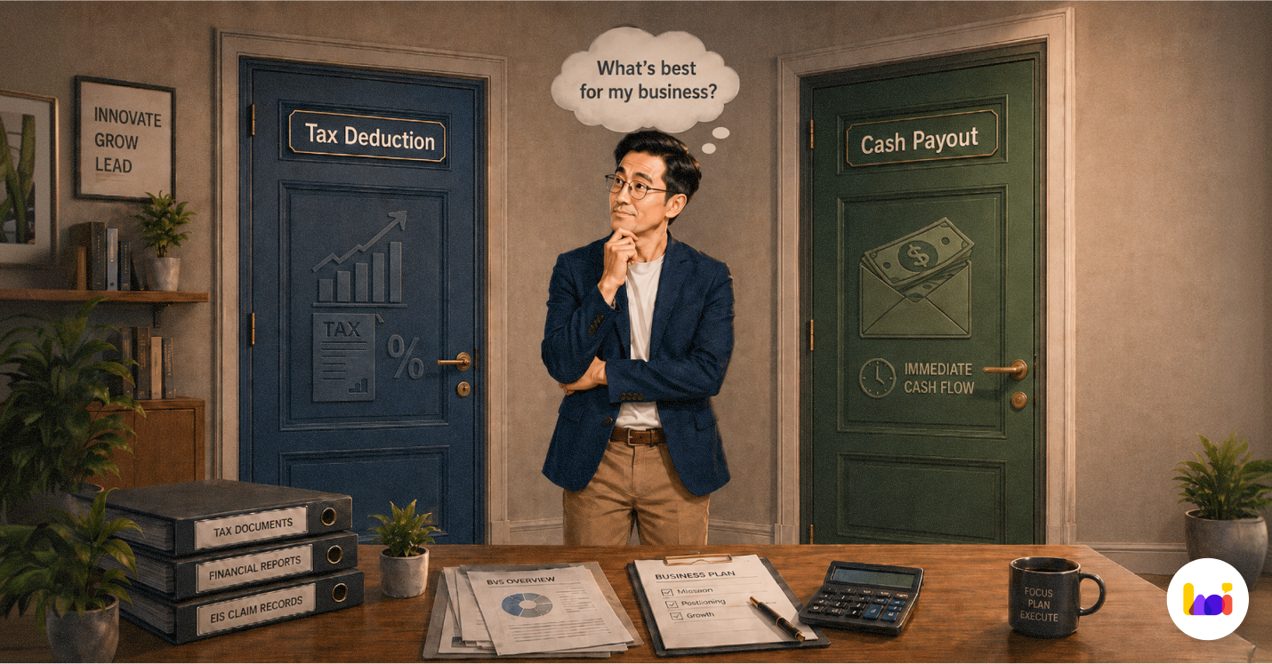  Comparison of the EIS 400% tax deduction option versus the 20% non-taxable cash payout option for Singapore businesses