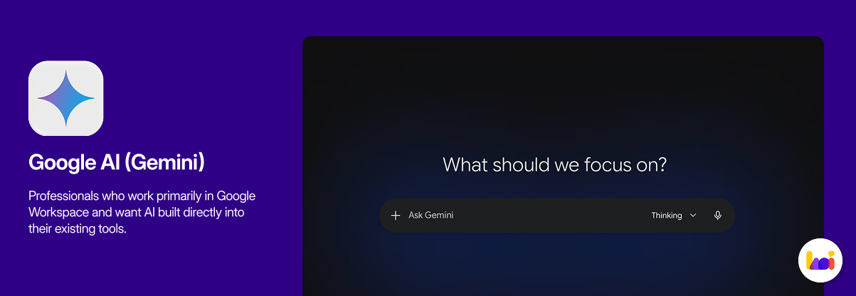 Google Gemini product card — AI assistant integrated with Google Workspace for Singapore professionals